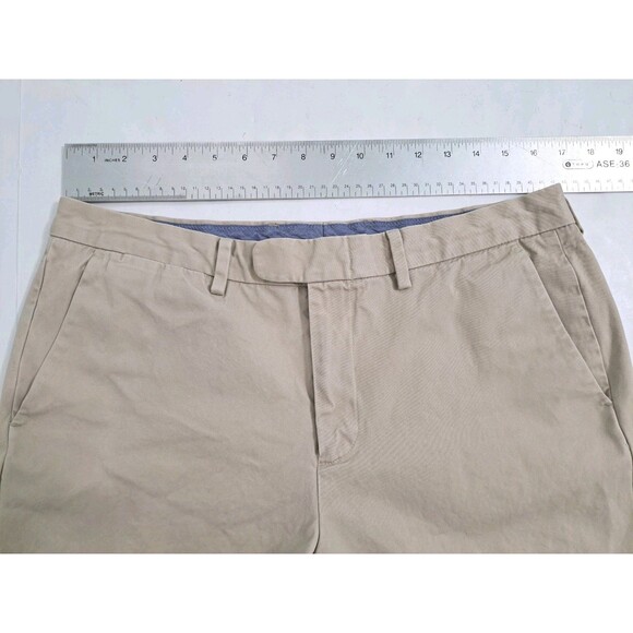 J Crew Bowery Men's 34 Slim Chino Flat Front Shorts Golf Work Bermuda Khaki Tan - Picture 7 of 9